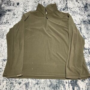 Drake Waterfowl Systems Mens 2XL Olive Green 1/4 Zip Fleece Pullover Sweater
